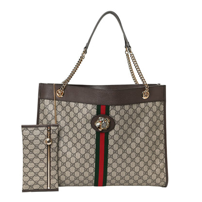 Gucci GG Supreme Monogram Large Rajah Chain Tote Beige New Acero 1 of 11