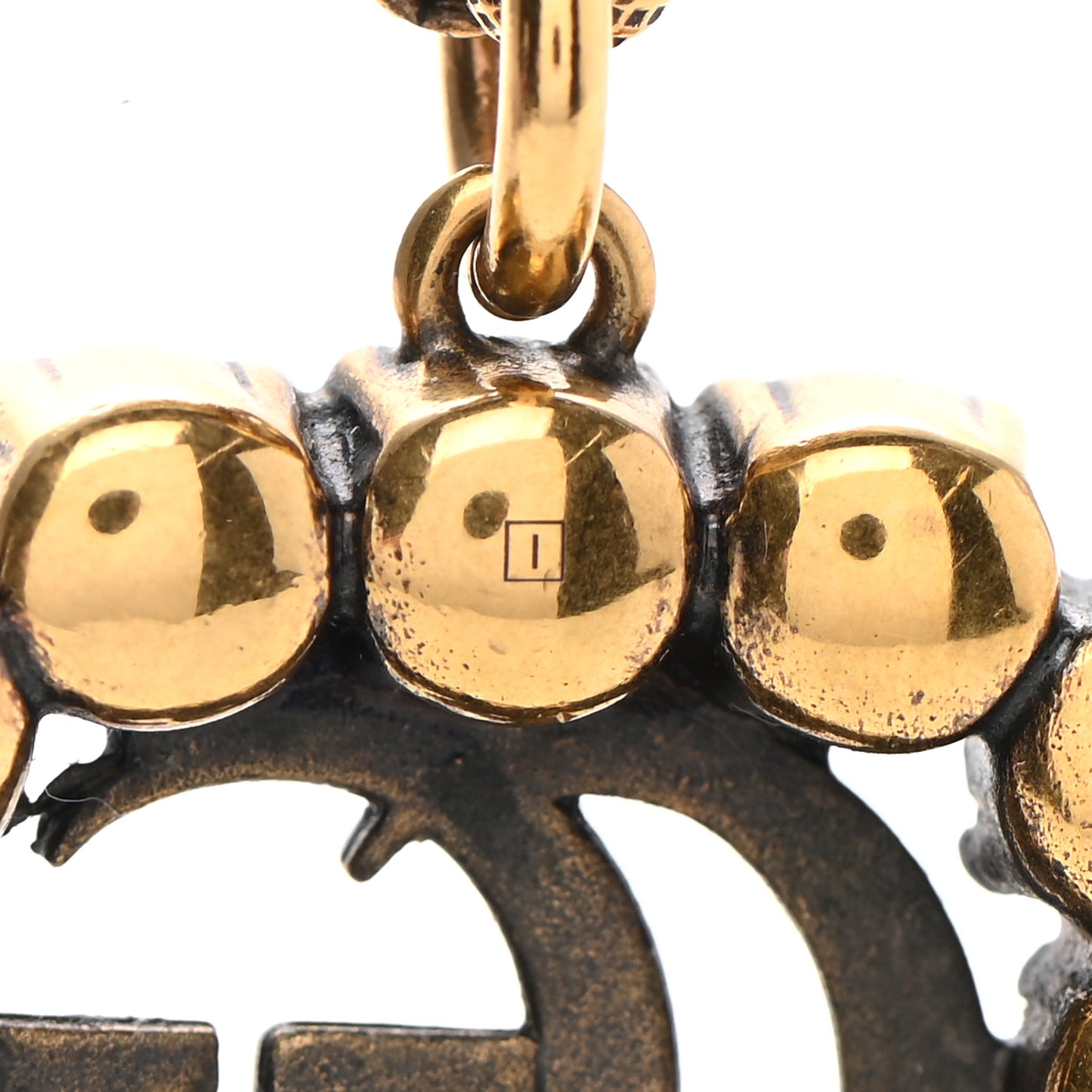 Crystal Embellished Double G Necklace Aged Gold