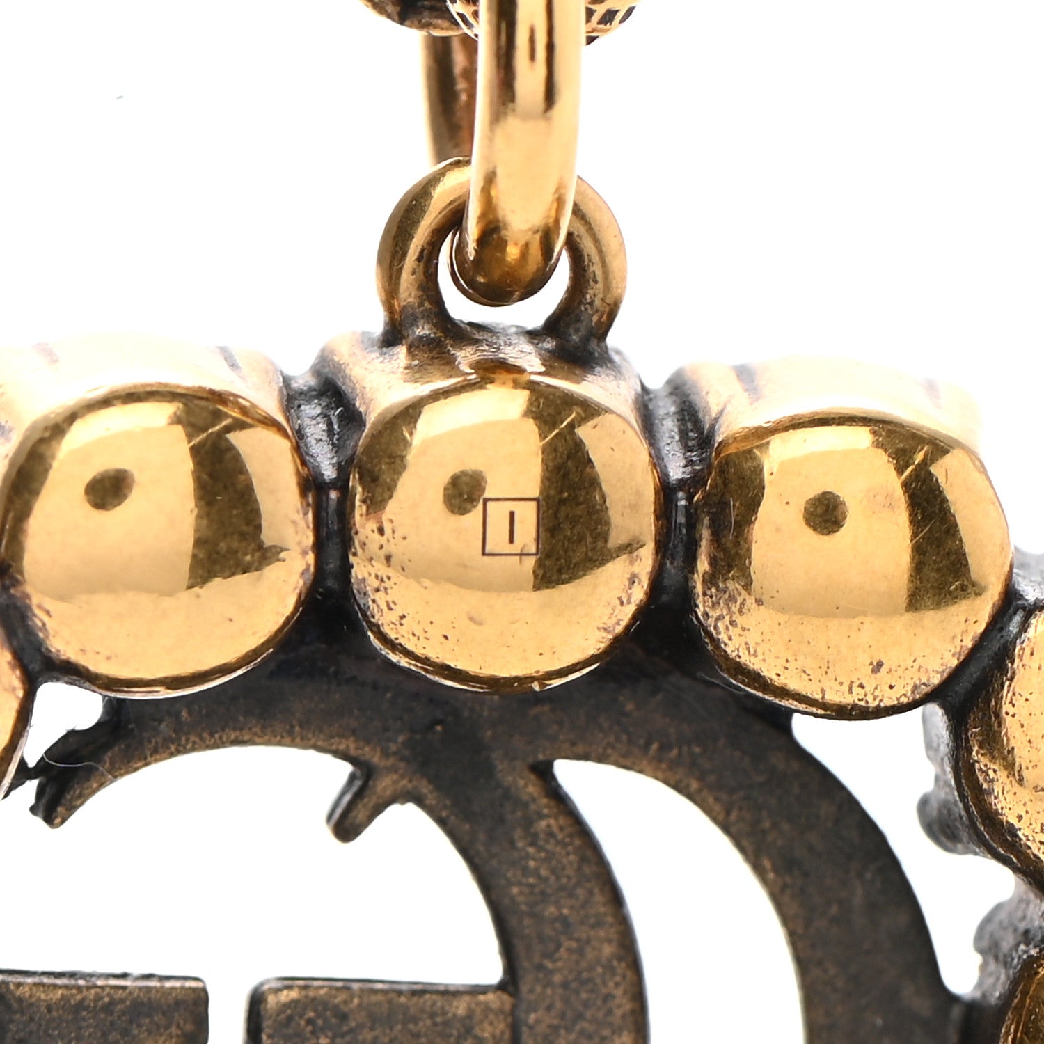 Gucci Crystal Embellished Double G Necklace Aged Gold 7 of 7
