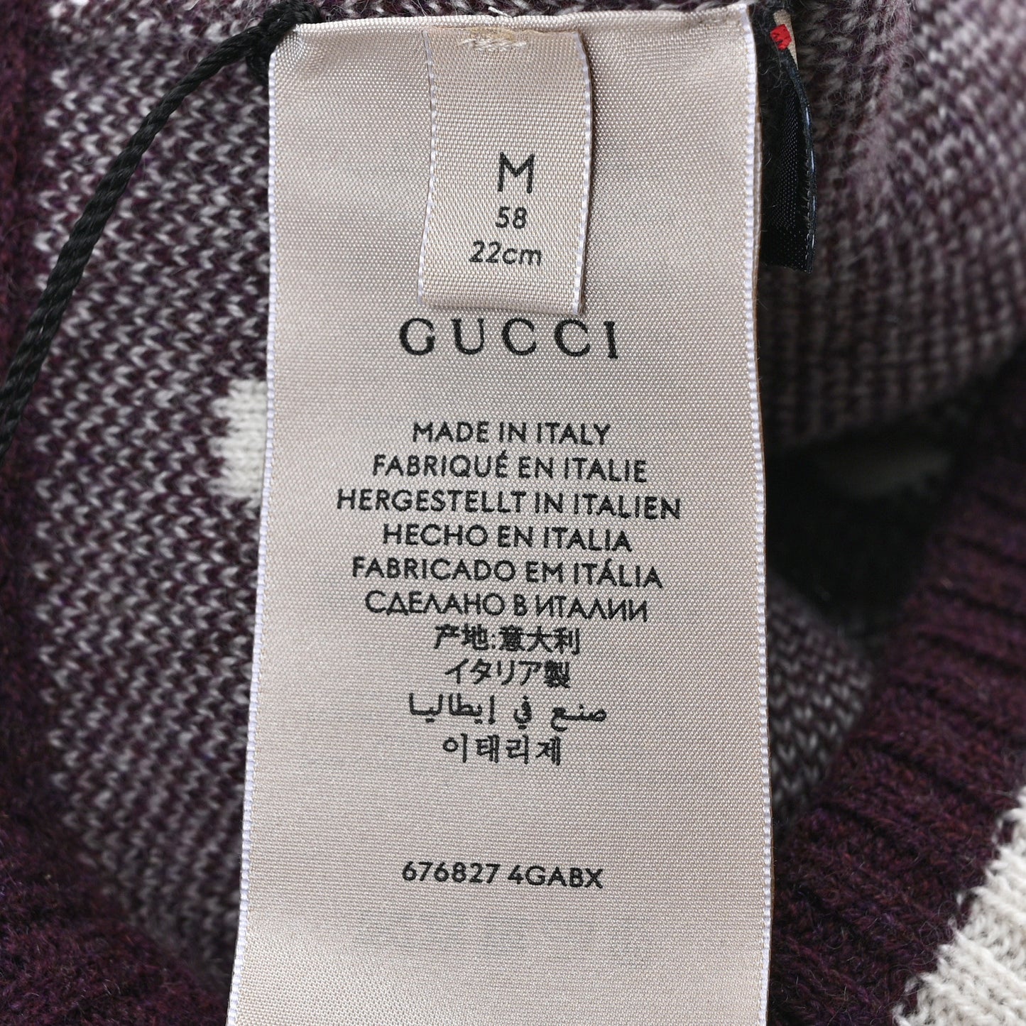 Cashmere Jacquard Monogram Jumbo GG Canvy Hat Beanie Hat M Lipstick Rose Ivory