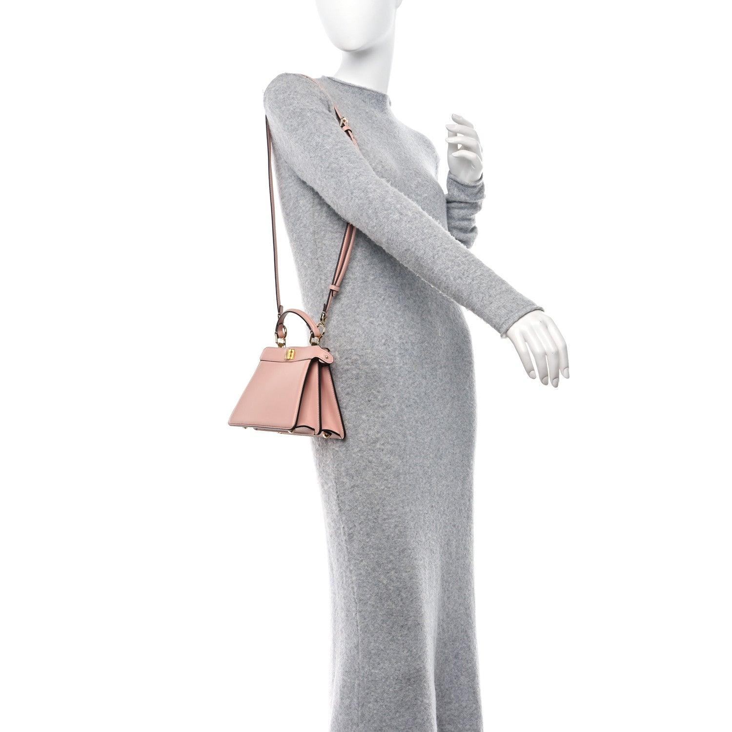 Fendi Shiny Nappa Petite Peekaboo I SEE U Satchel Rosa Confetto 2 of 10