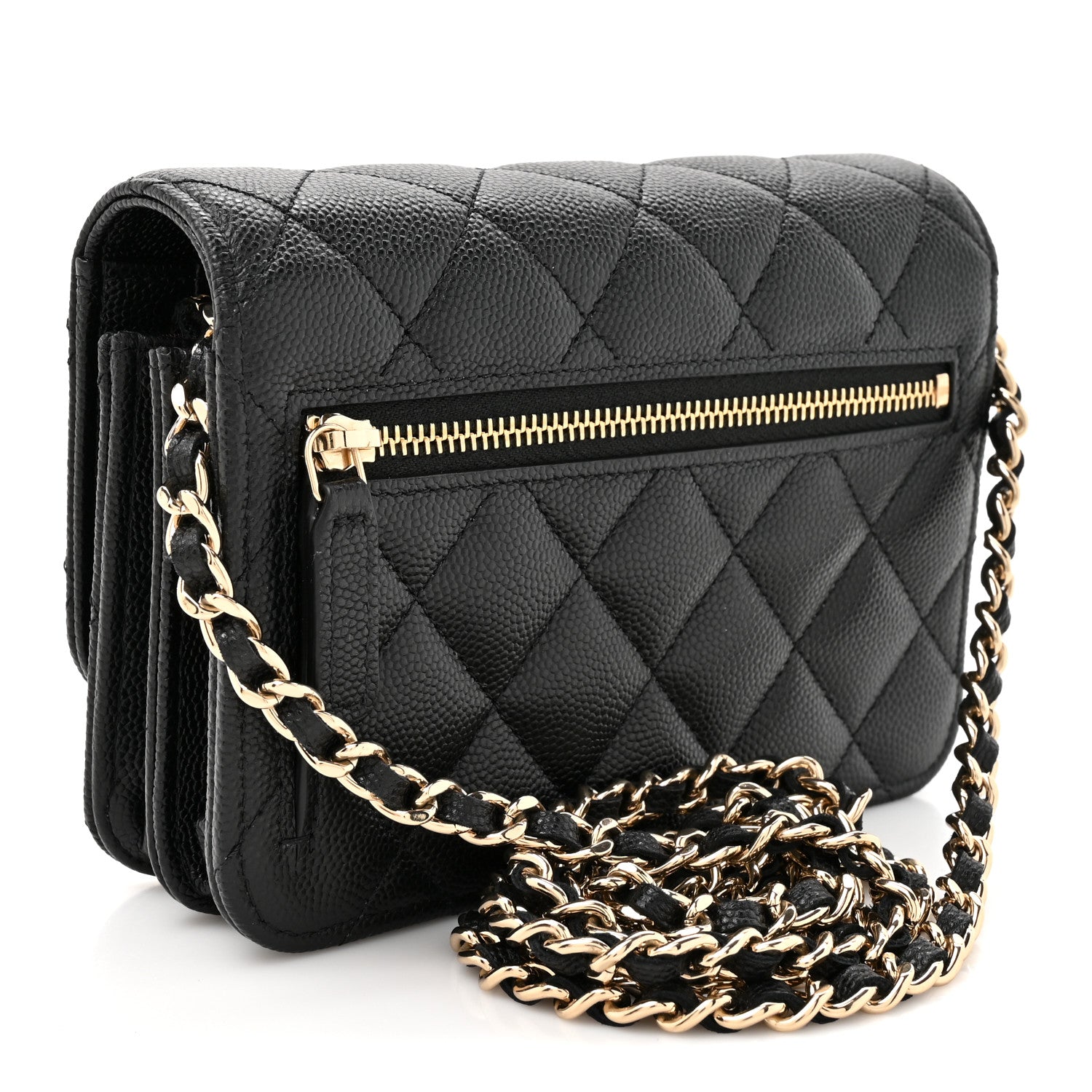 Chanel Caviar Quilted Mini Wallet On Chain WOC Black 3 of 12