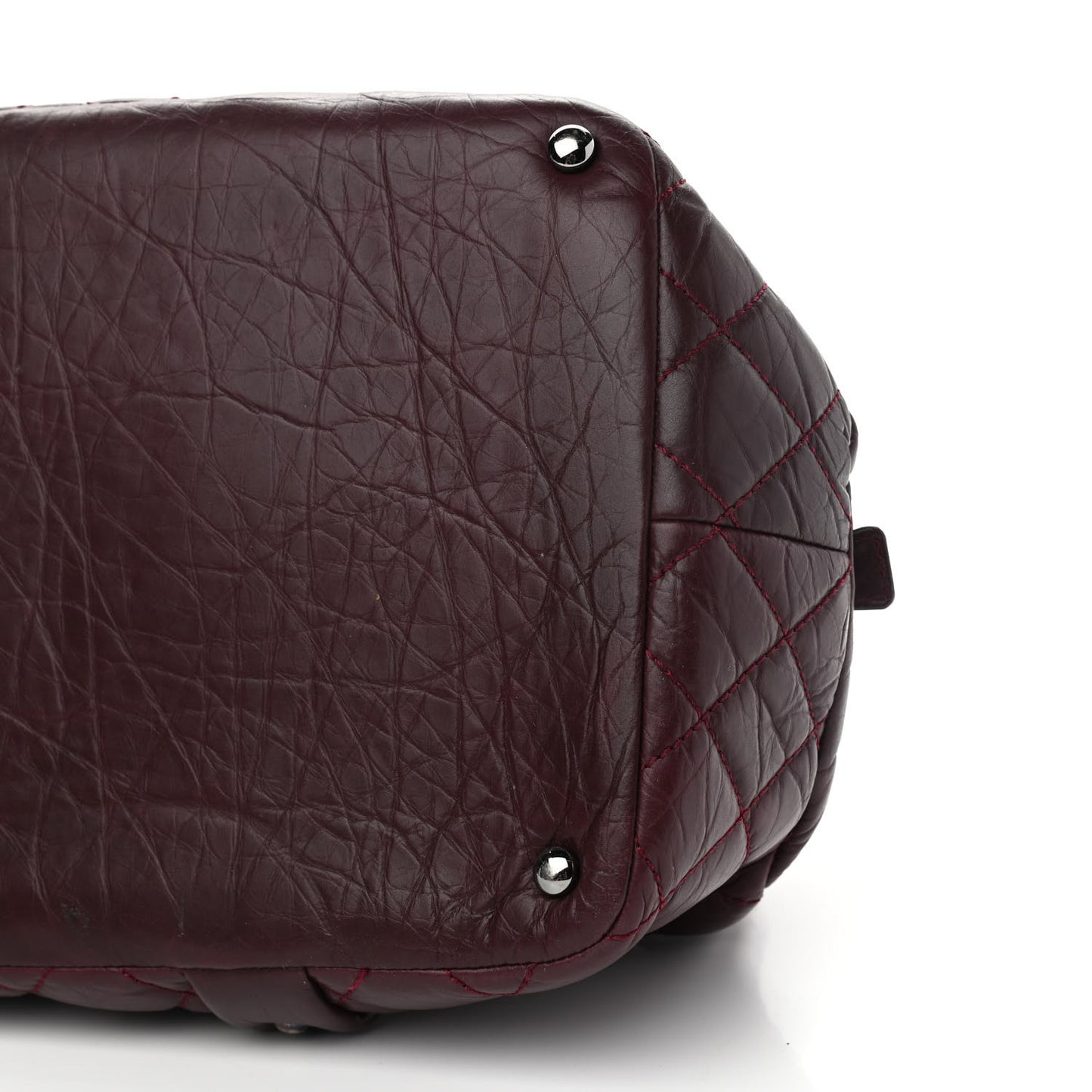 Distressed Lambskin Vintage Ligne Lady Braid Tote Brown