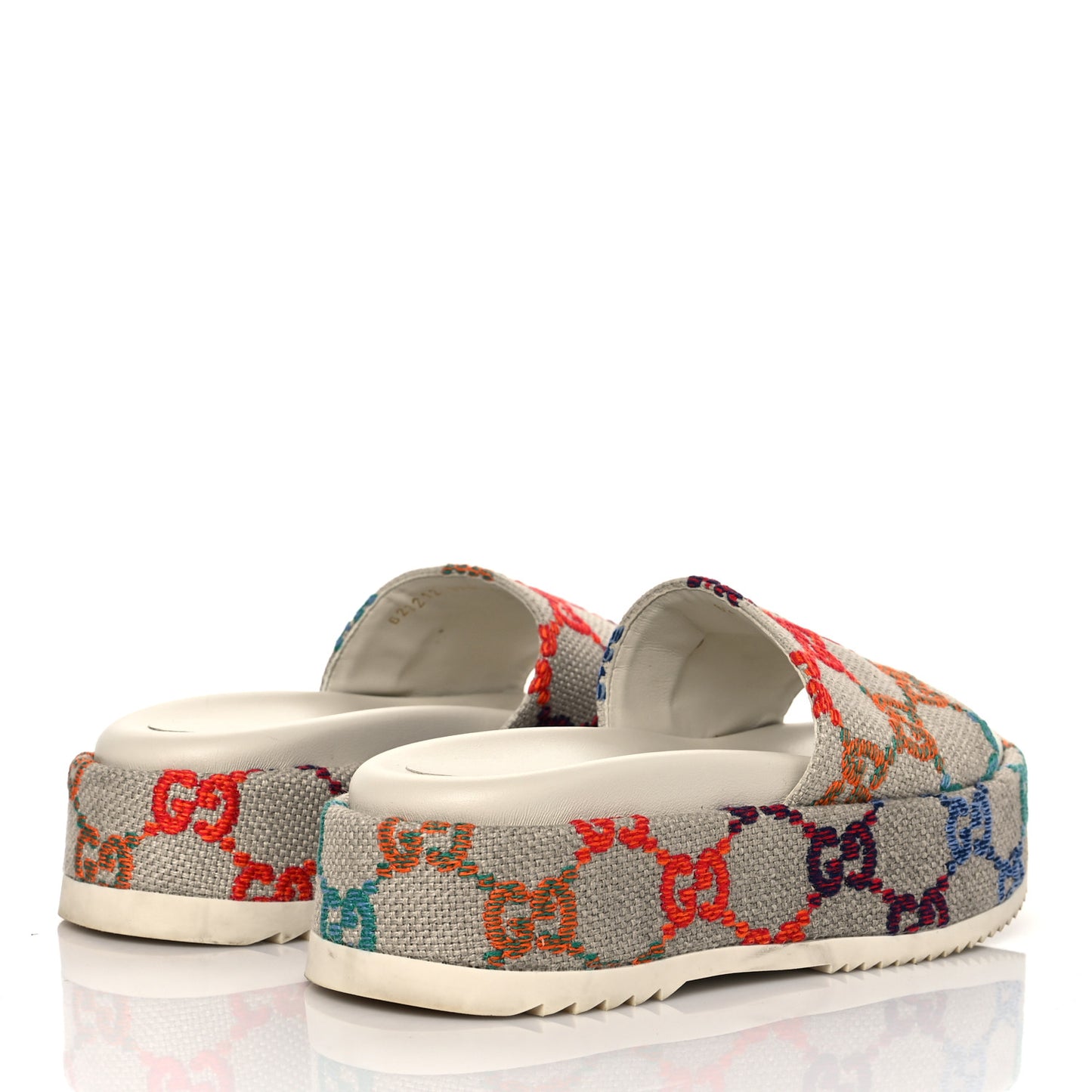 Linen Psychedelic Mini GG Monogram Angelina Platform 55mm Slide Sandals 37.5 Multicolor