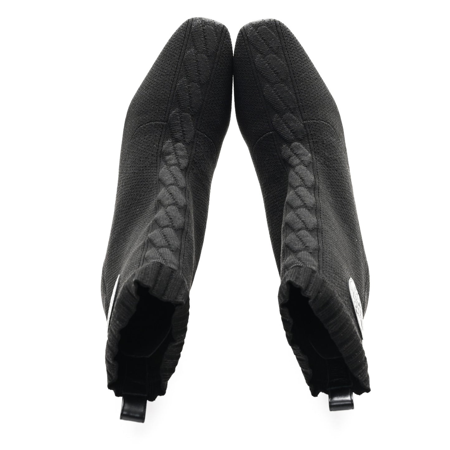 Knit Calfskin Jenna 60 Ankle Boots 38.5 Black