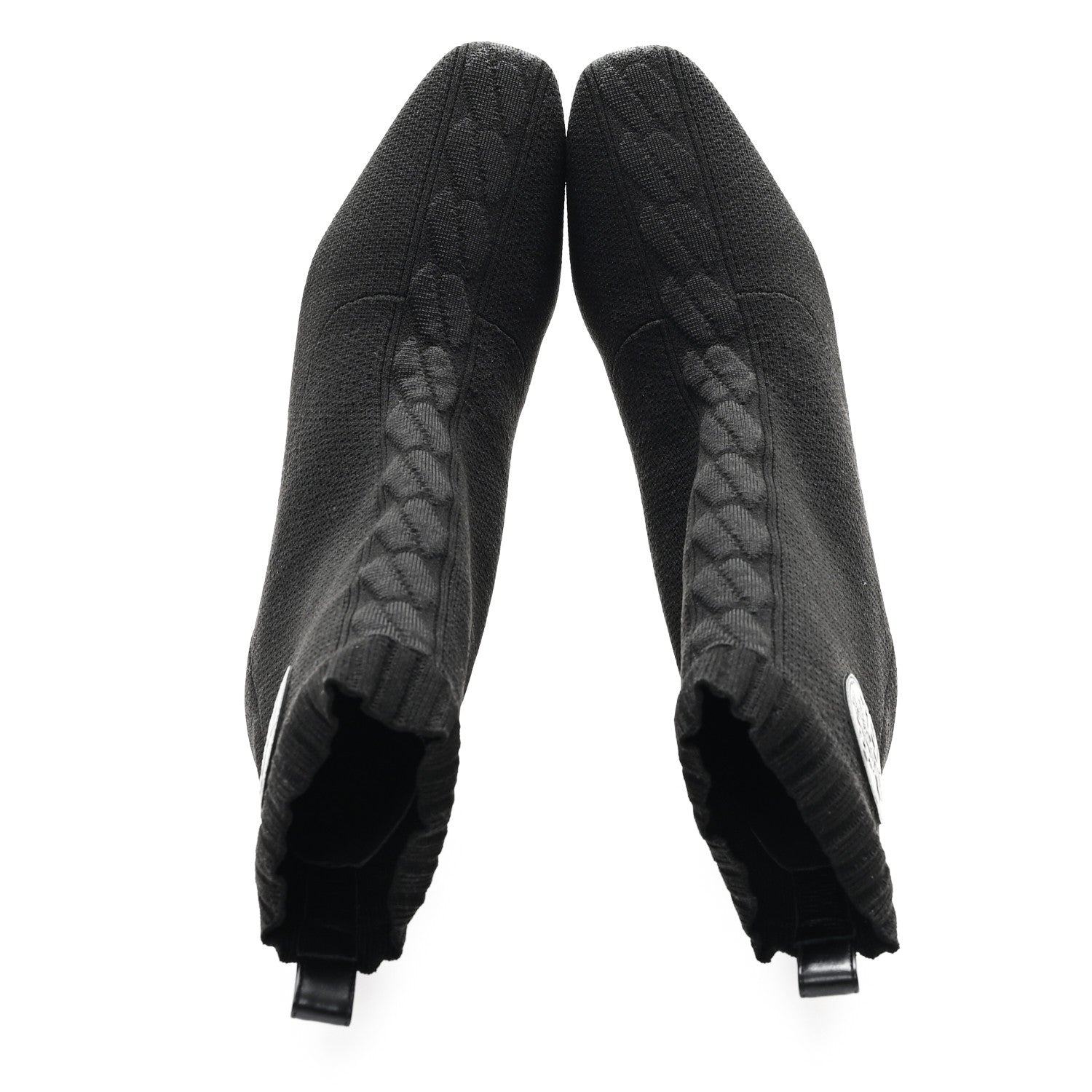 Hermes Knit Calfskin Jenna 60 Ankle Boots 38.5 Black 2 of 8
