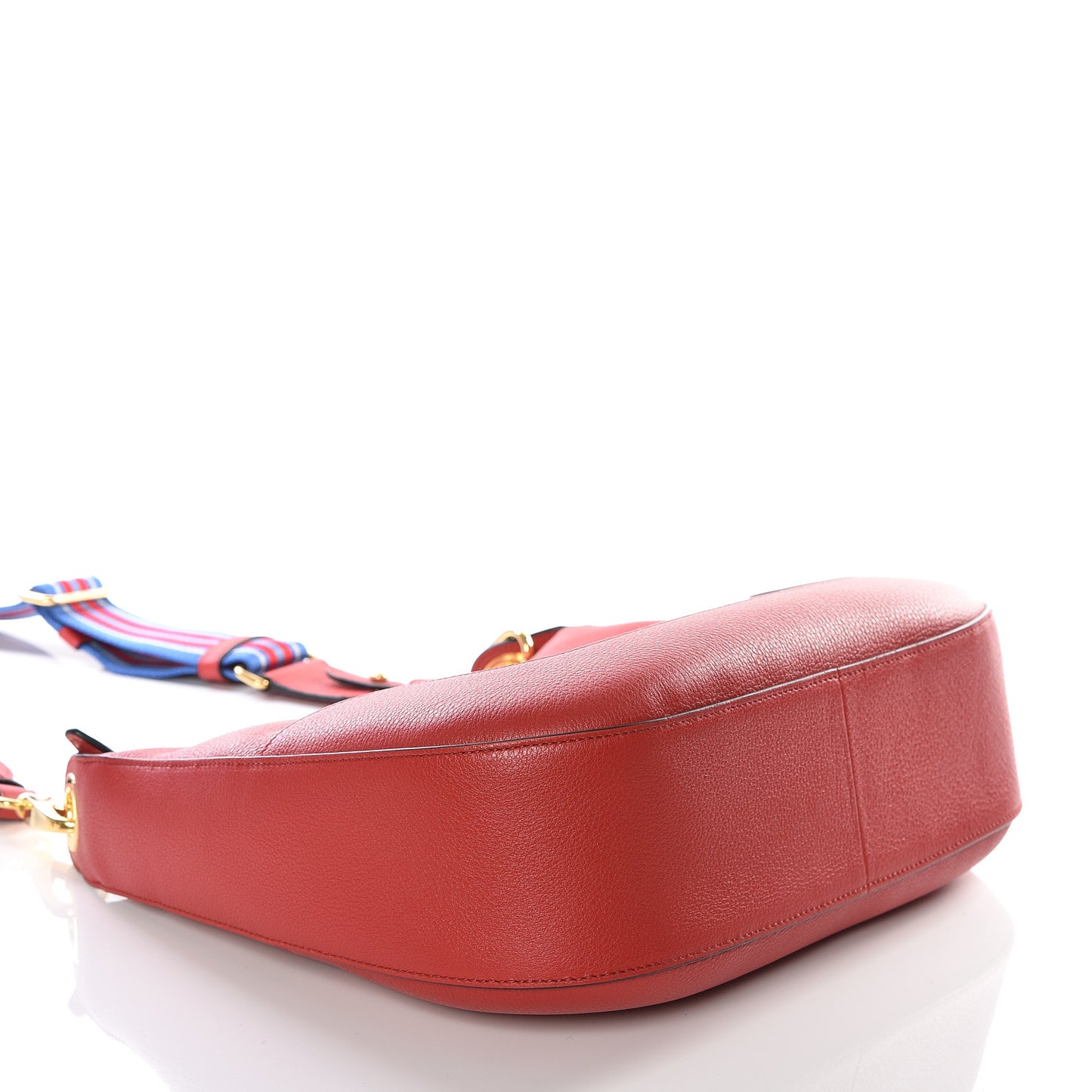Vitello Phenix Zippered Messenger Hobo Rosso