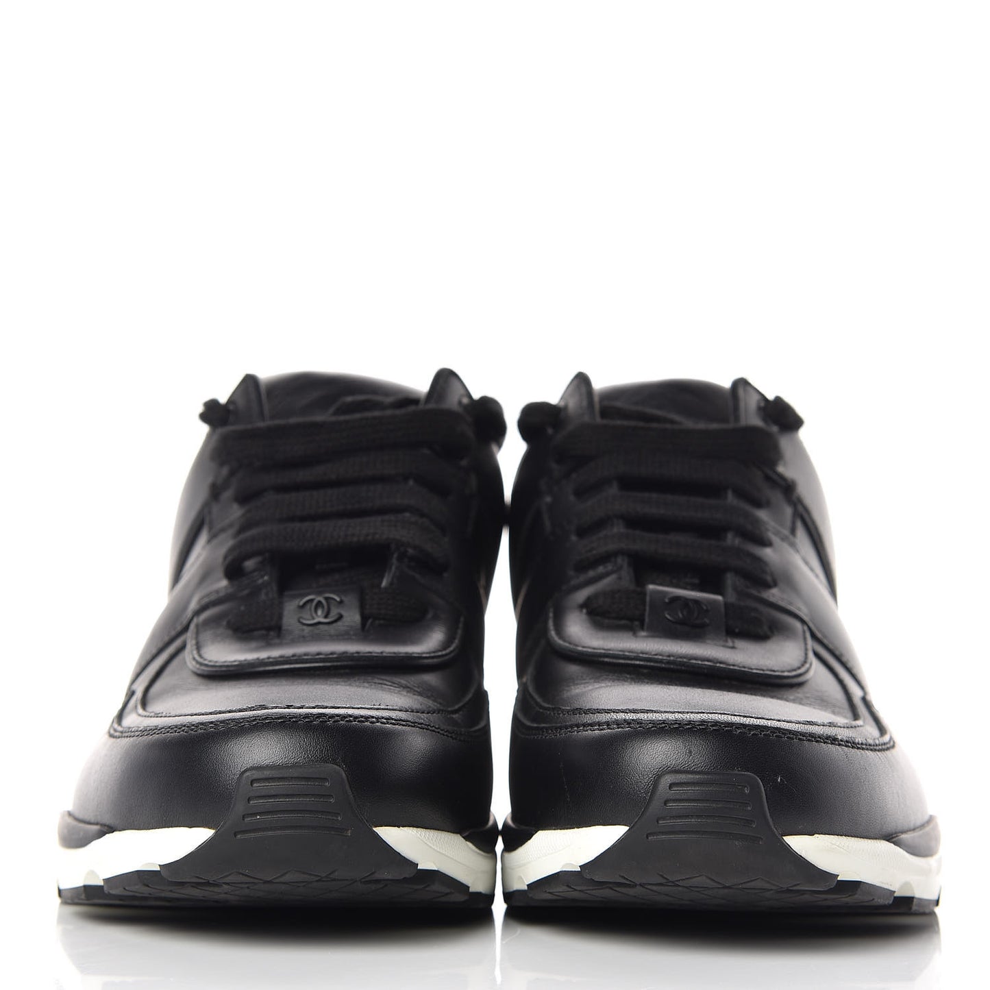 Calfskin Tweed Womens Sneakers 40 Black White