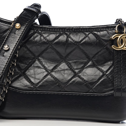 Chanel Aged Calfskin Quilted Small Gabrielle Hobo Black 9 of 9