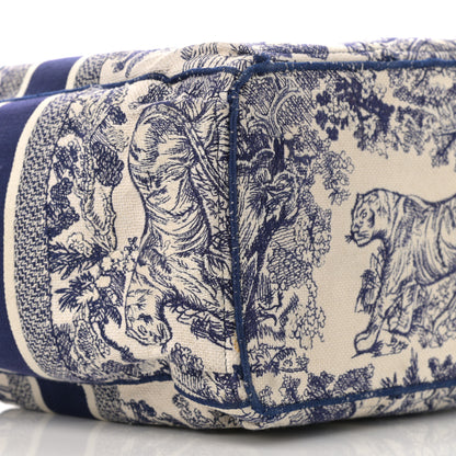 Christian Dior Canvas Embroidered Toile De Jouy Catherine Tote Blue 9 of 11