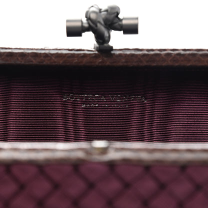 Bottega Veneta Intreccio Impero Ayers Stretch Knot Clutch Burgundy 6 of 8