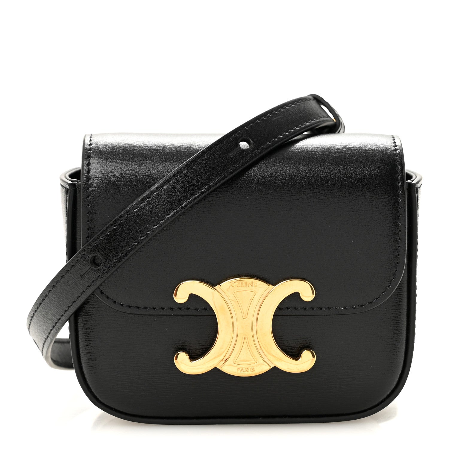 Celine Shiny Calfskin Mini Triomphe Black 1 of 13