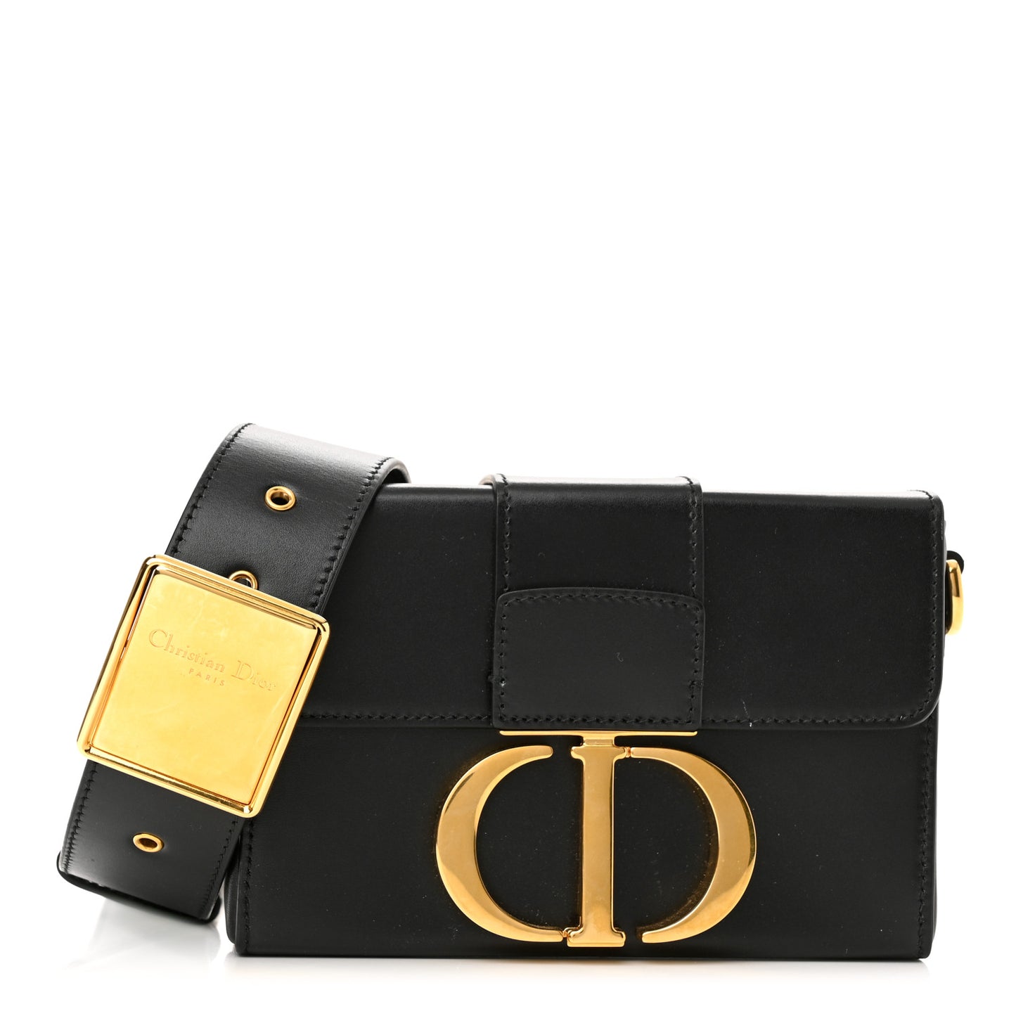 Box Calfskin 30 Montaigne Box Bag Black