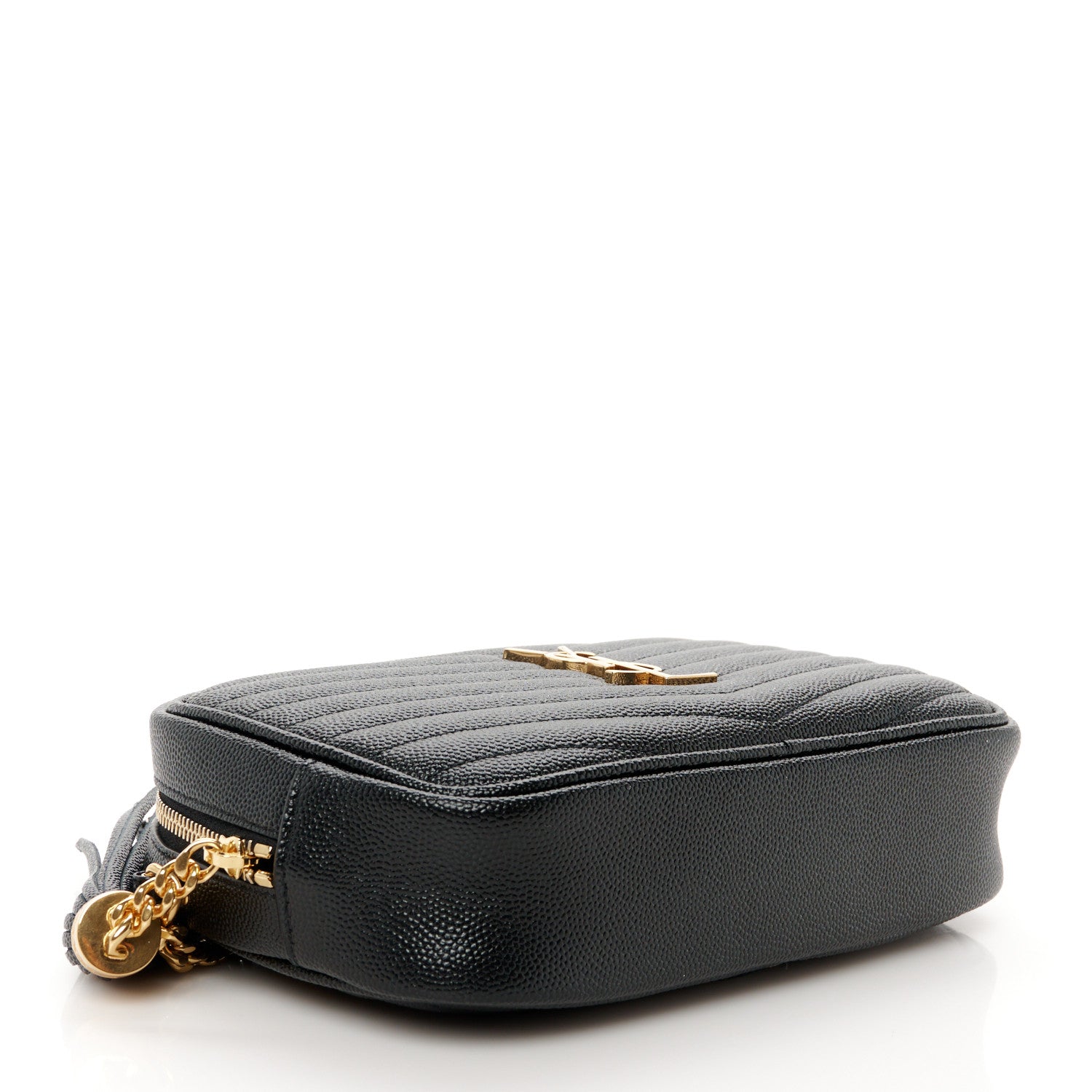Saint Laurent Grain De Poudre Matelasse Monogram Mini Lou Camera Bag Black 4 of 10
