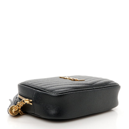 Saint Laurent Grain De Poudre Matelasse Monogram Mini Lou Camera Bag Black 4 of 10