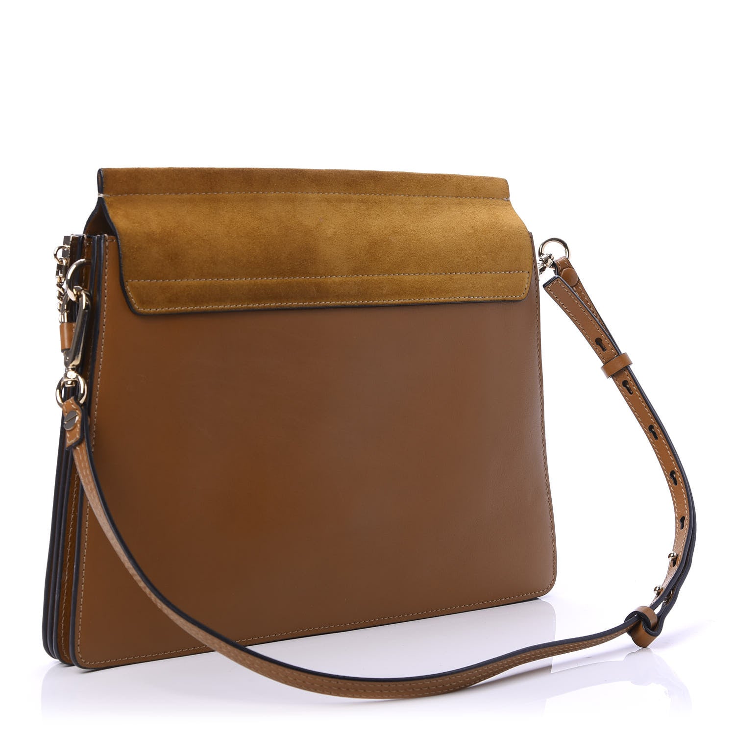 Chloe Suede Calfskin Medium Faye Shoulder Bag Mustard Brown 3 of 12