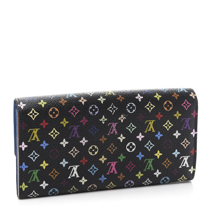 Louis Vuitton Monogram Multicolor Sarah Wallet Black Bleuet 3 of 10