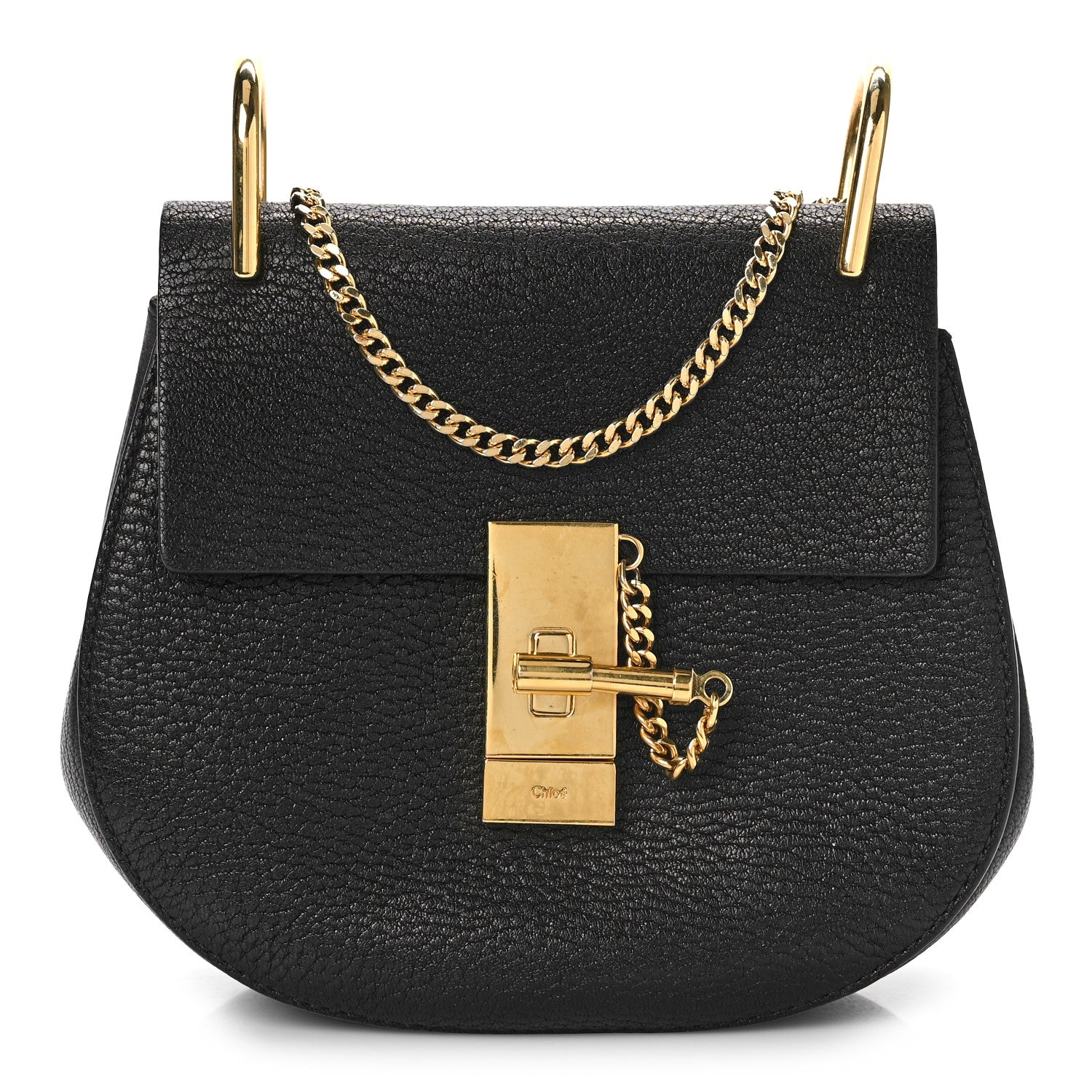 Chloe Grained Lambskin Mini Drew Shoulder Bag Black 1 of 8