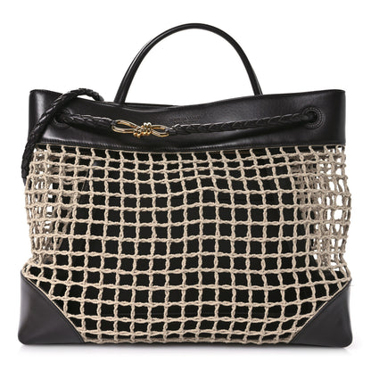 Bottega Veneta Raffia Calfskin Net Large Andiamo Shoulder Bag Fondant 1 of 13