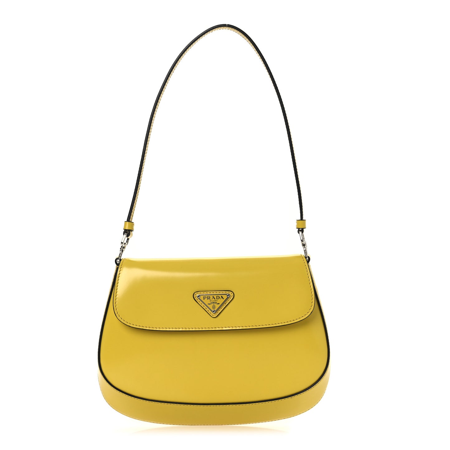 Spazzolato Cleo Flap Shoulder Bag Sole Black