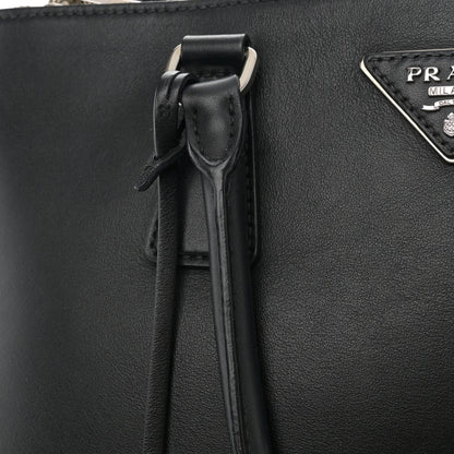 Prada City Calfskin Bi-Color Large Galleria Double Zip Tote Black 13 of 14
