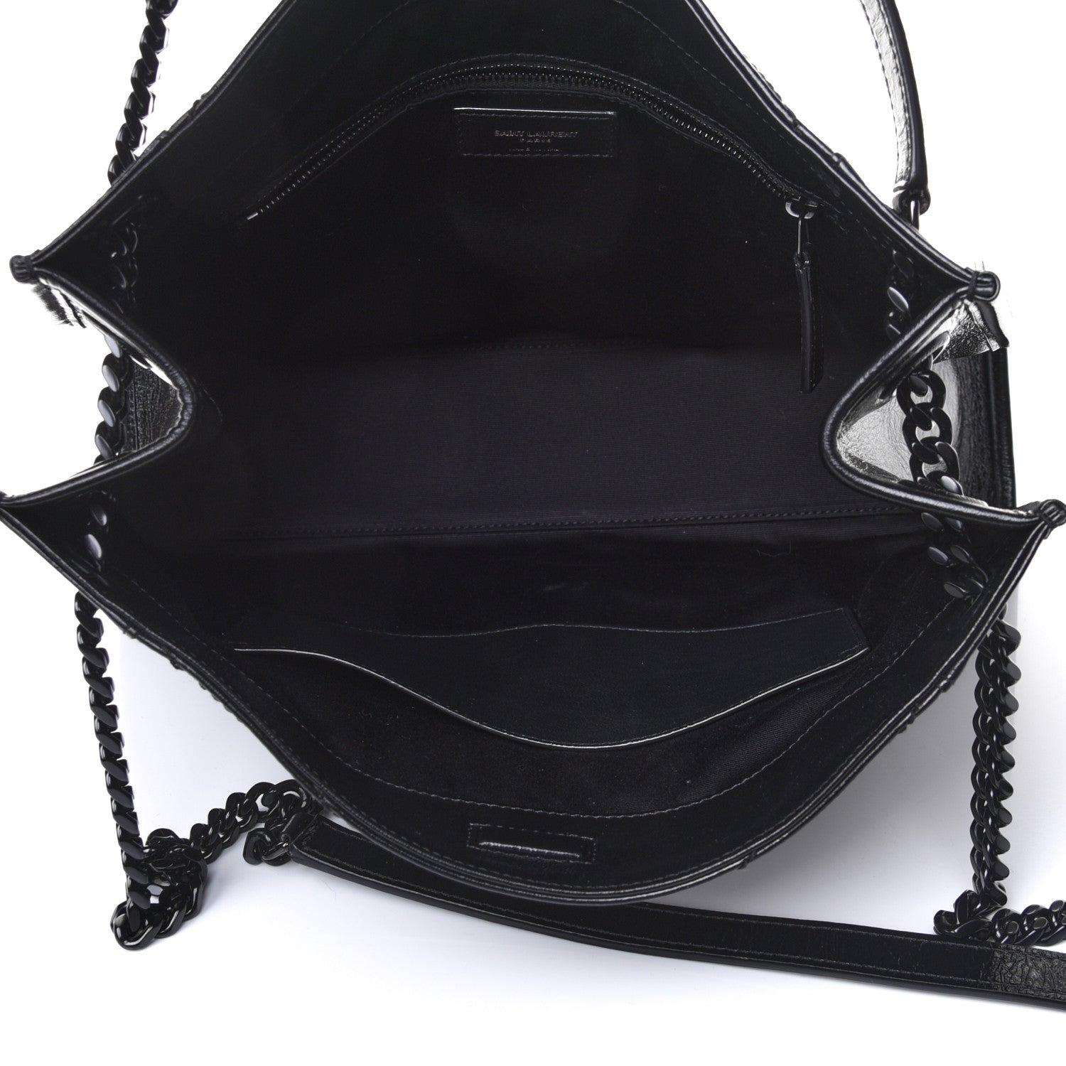 Saint Laurent Crinkled Calfskin Matelasse Monogram Medium Niki Shopper Tote Black 4 of 4