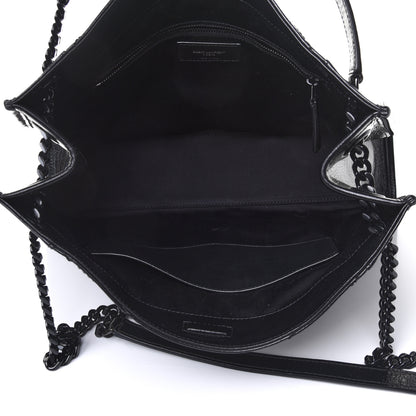 Saint Laurent Crinkled Calfskin Matelasse Monogram Medium Niki Shopper Tote Black 4 of 4