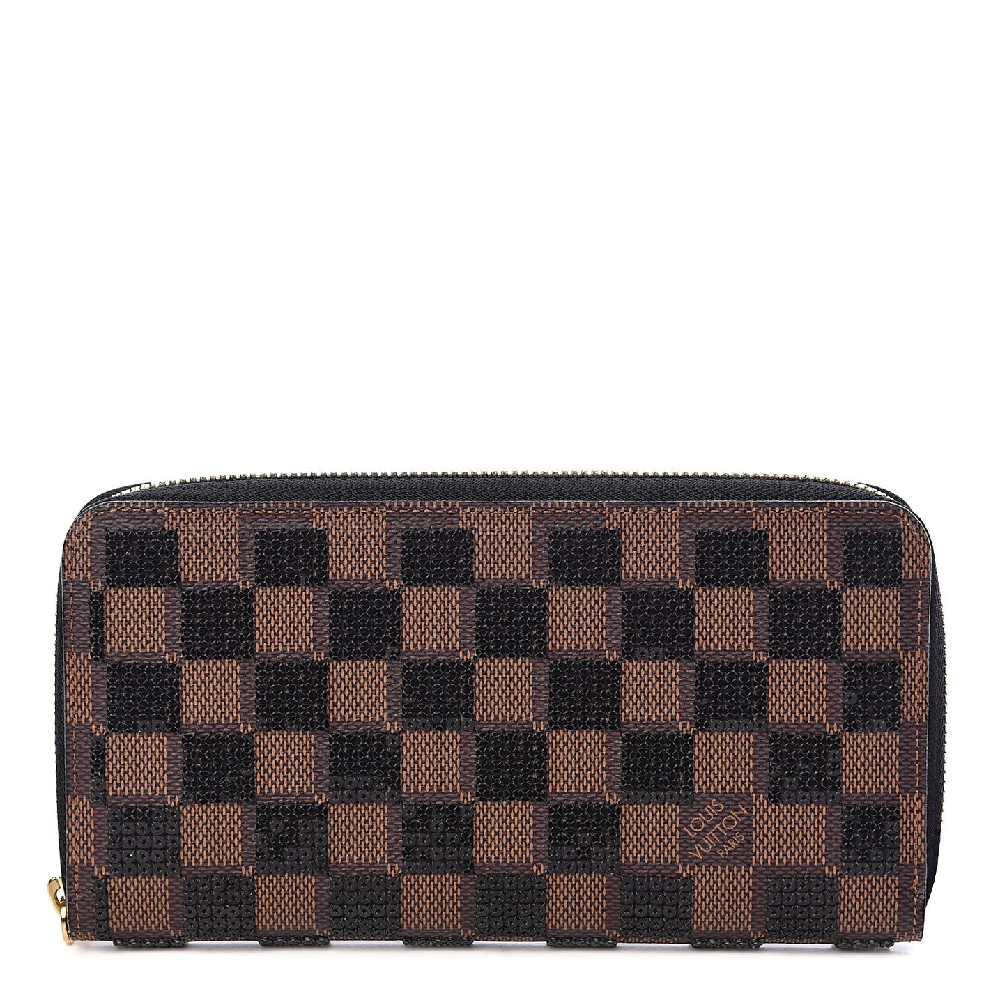 Damier Paillettes Zippy Wallet Black