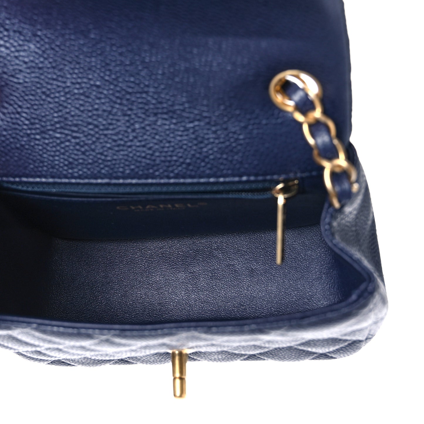Caviar Quilted Mini Square Flap Navy
