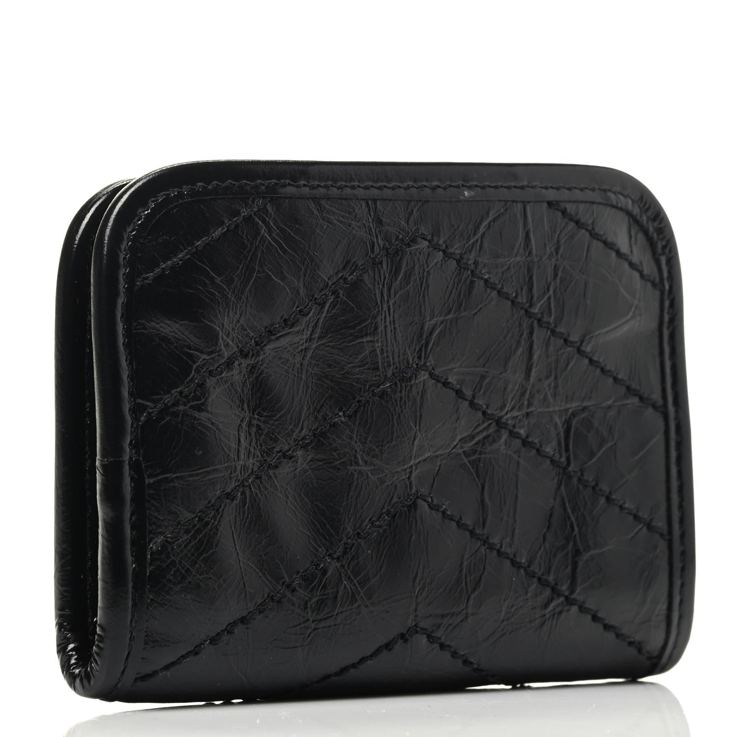 Saint Laurent Crinkled Calfskin Matelasse Monogram Niki Card Holder Black 2 of 3