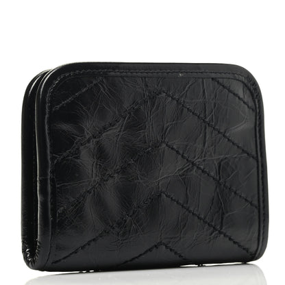 Saint Laurent Crinkled Calfskin Matelasse Monogram Niki Card Holder Black 2 of 3