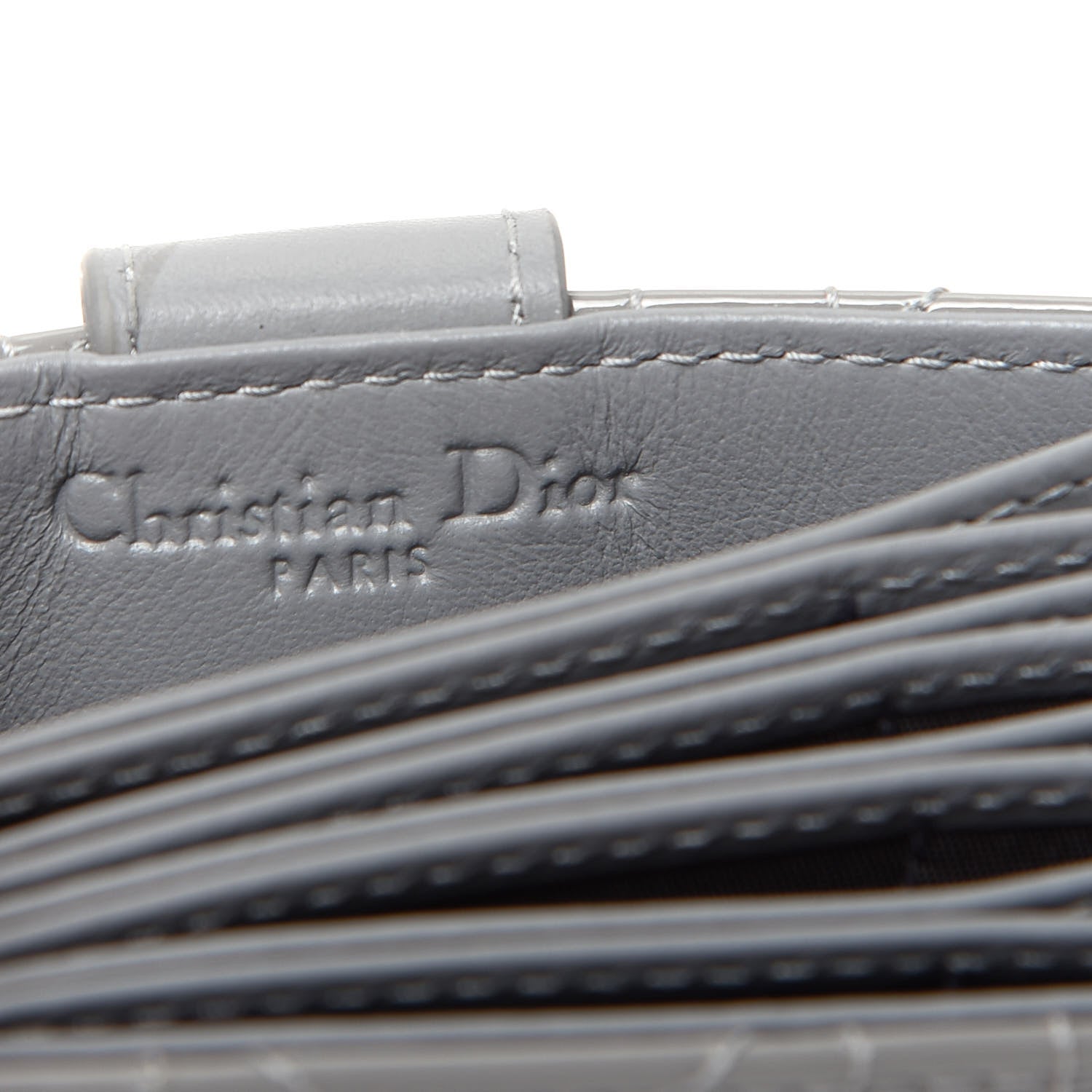 Christian Dior Patent Cannage Lady Dior 5-Gusset Card Holder Grey 6 of 6