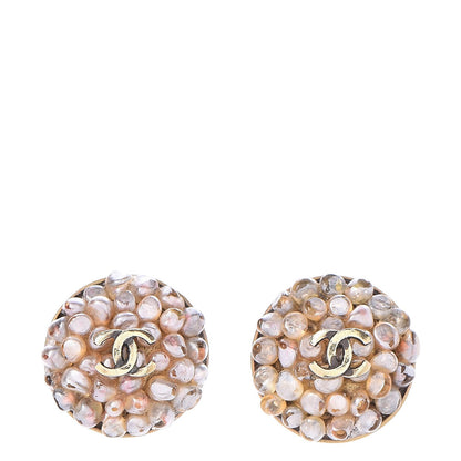 Chanel Poured Glass CC Earrings Gold 1 of 4