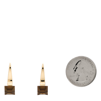 Gucci 18K Yellow Gold Smoky Quartz Chiodo Drop Earrings 2 of 6