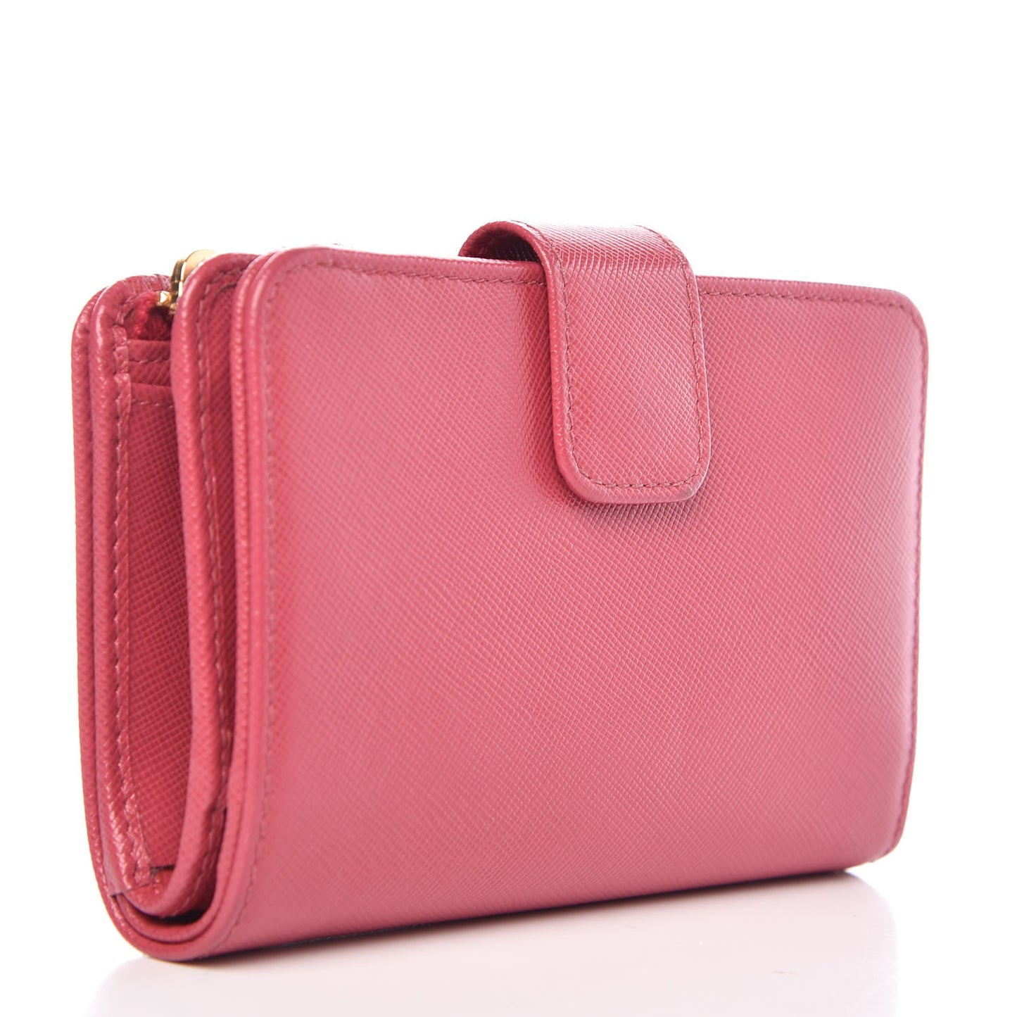 Saffiano Metal Compact Wallet Peonia