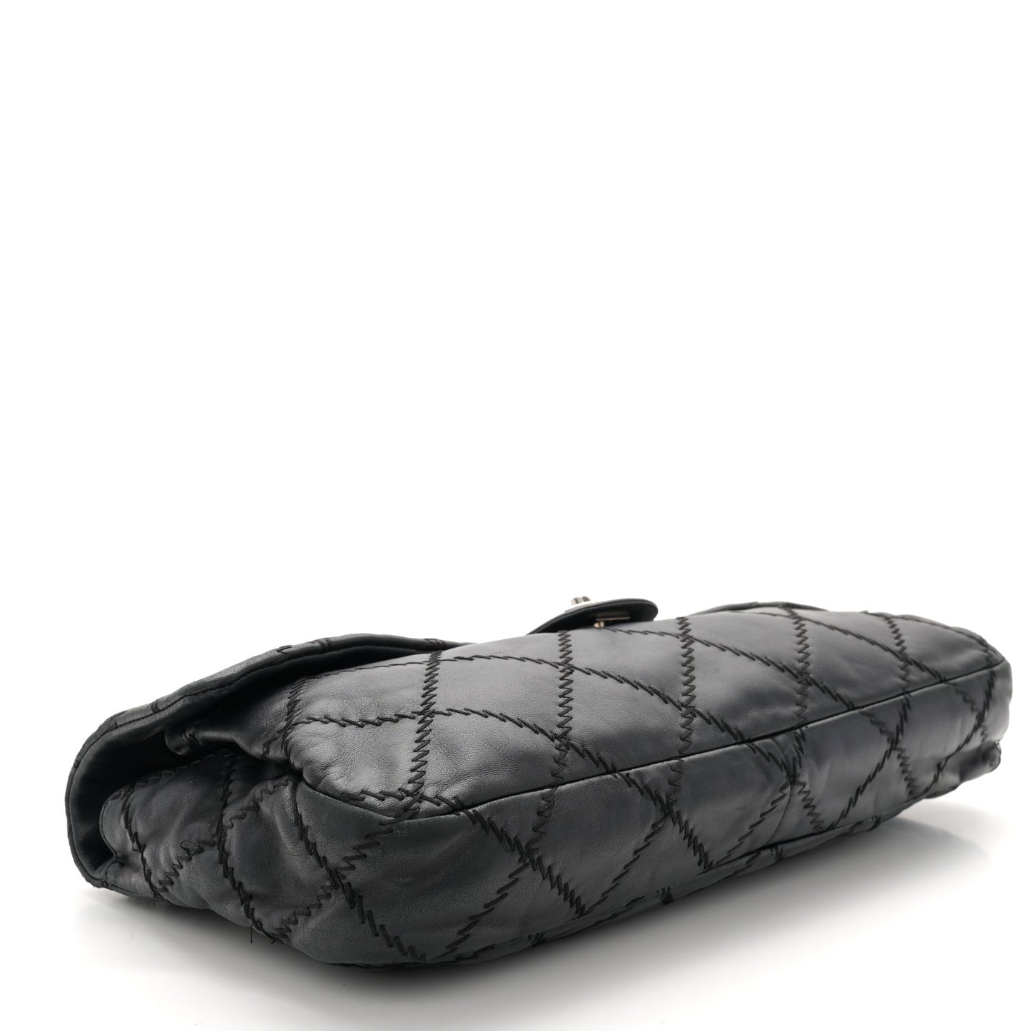 Lambskin Ultimate Stitch Maxi Flap Black