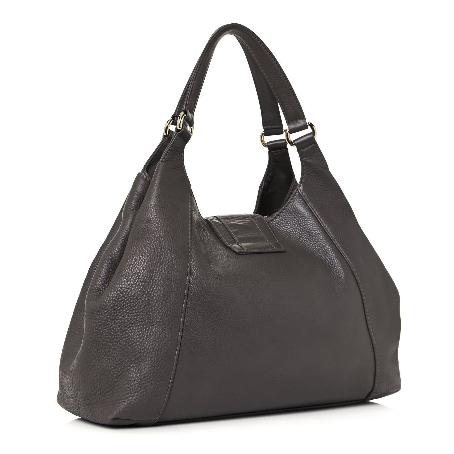 Gucci Pebbled Calfskin Medium Greenwich Shoulder Bag Grey 3 of 16