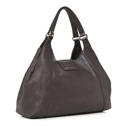 Gucci Pebbled Calfskin Medium Greenwich Shoulder Bag Grey 3 of 16