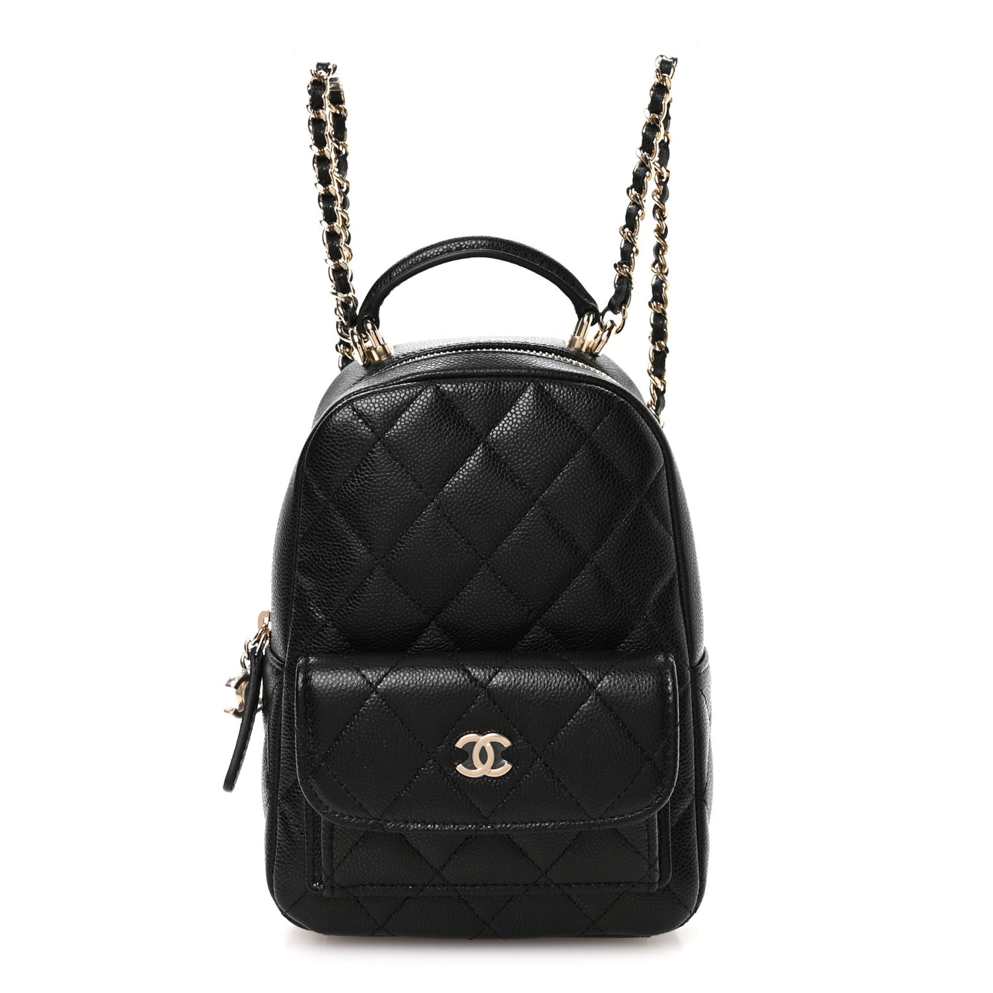 Caviar Quilted CC Mini Classic Backpack Black
