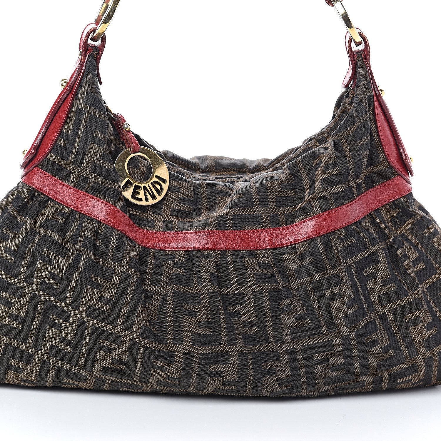 Fendi Zucca Cuoio Lucido Chef Hobo Tobacco Rosso Scuro 6 of 8