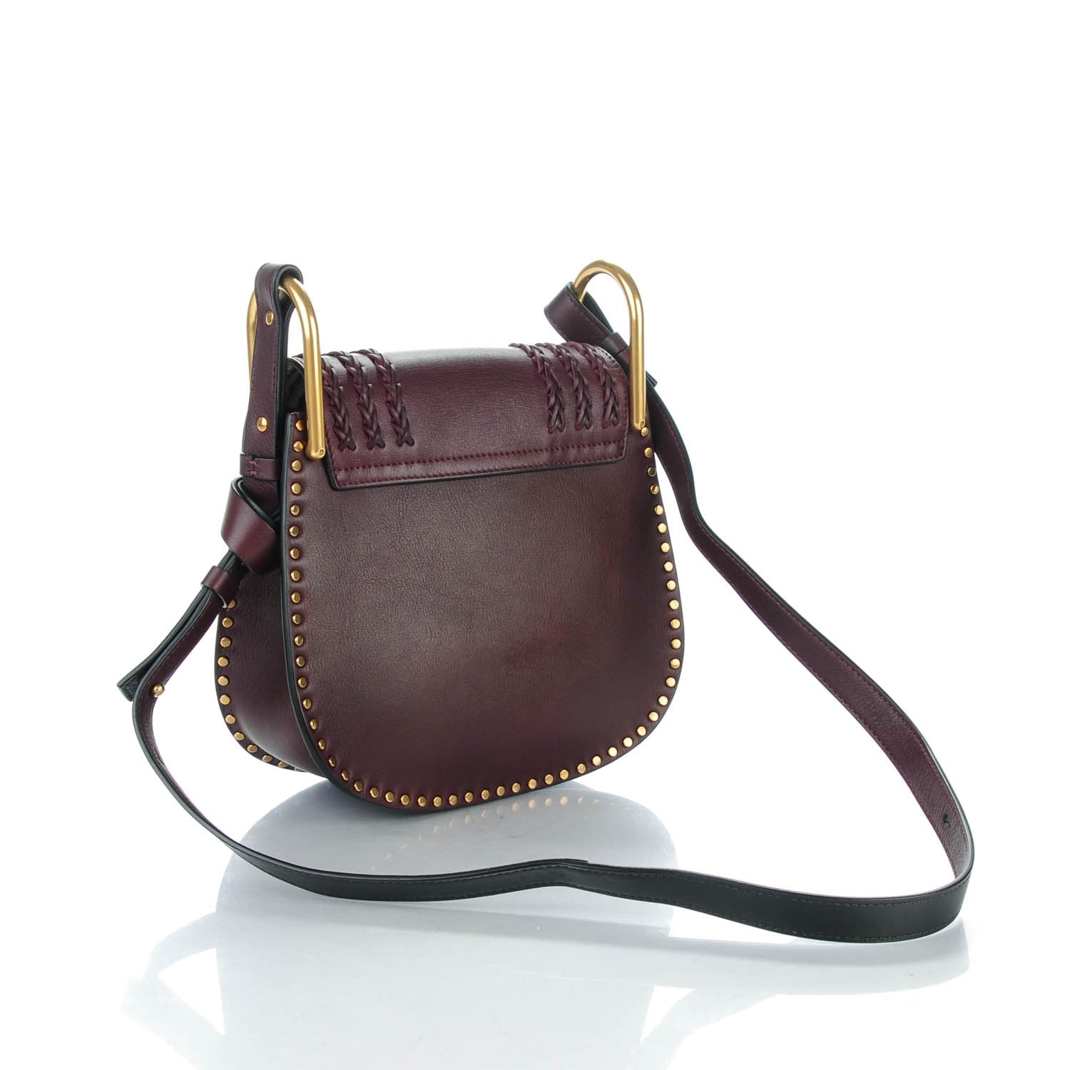 Chloe Calfskin Braided Medium Hudson Shoulder Bag Dark Purple 3 of 7