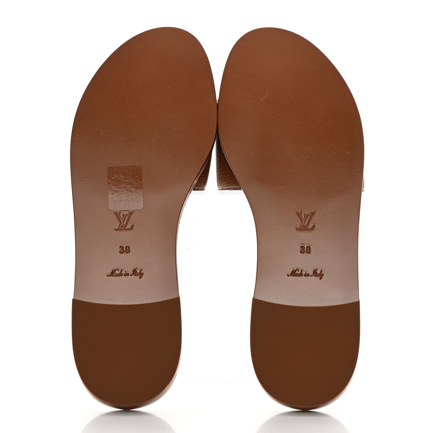 Louis Vuitton Calfskin Lock It Flat Mule 38 Cognac 5 of 8