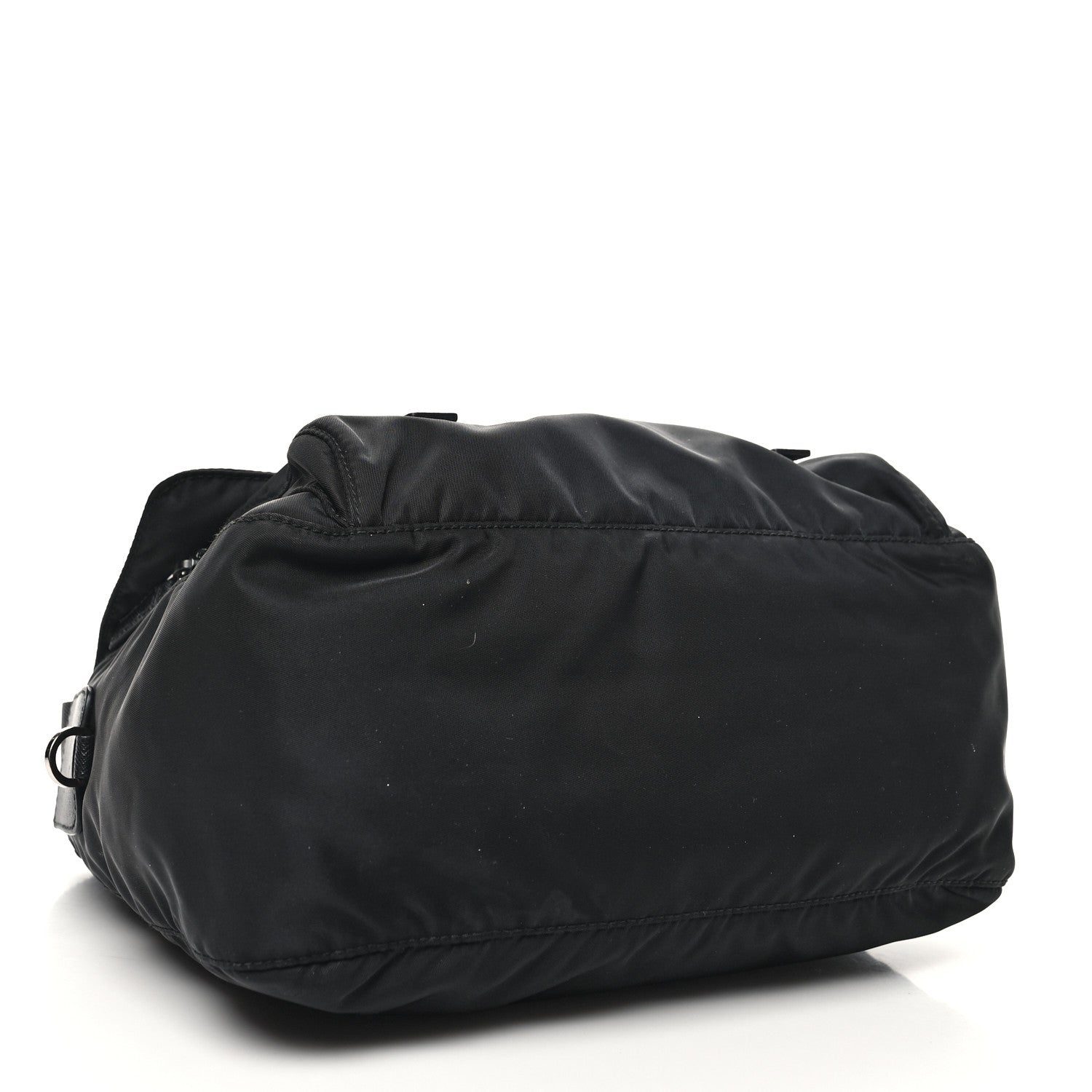 Prada Re-Nylon Vela Saffiano Double Buckle Messenger Shoulder Bag Black 4 of 9