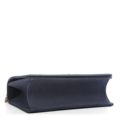 Christian Dior Denim Studded Medium Diorama Flap Bag Blue 3 of 9