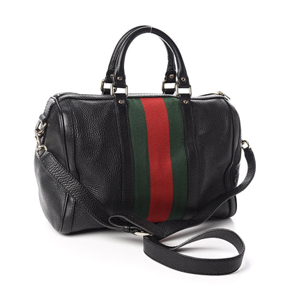 Gucci Calfskin Vintage Web Medium Boston Black 3 of 18