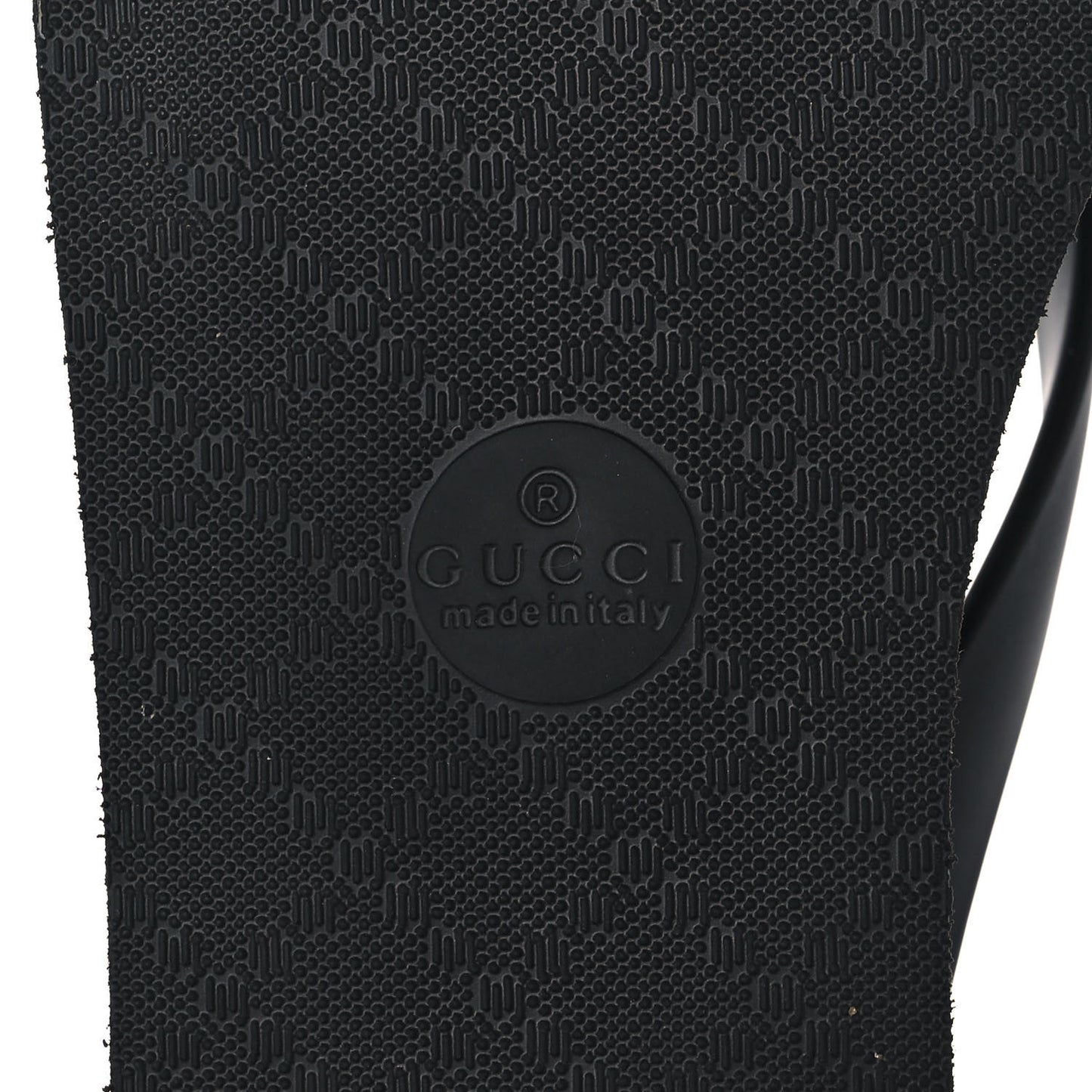 Rubber Chevron Womens GG Thong Sandals 39 Black
