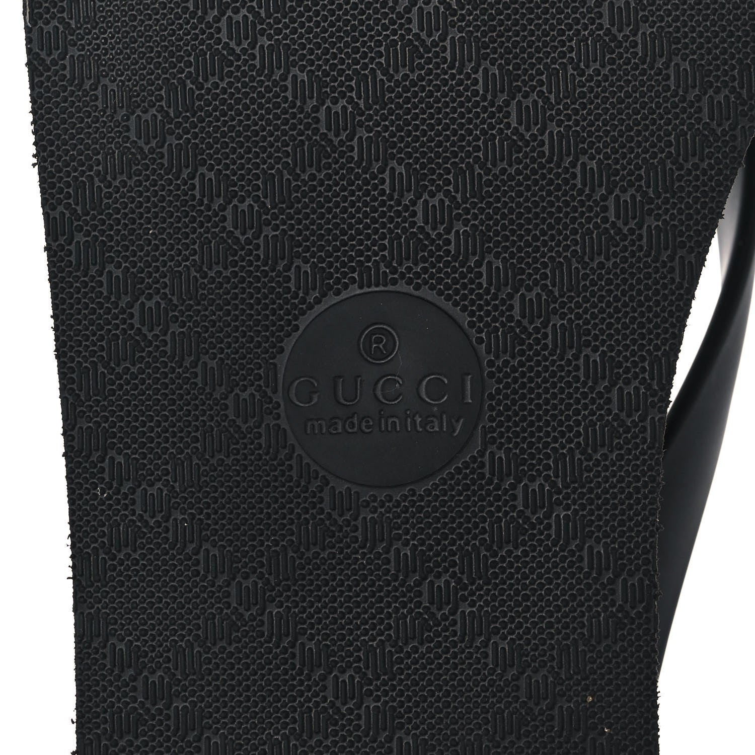 Gucci Rubber Chevron Womens GG Thong Sandals 39 Black 6 of 9