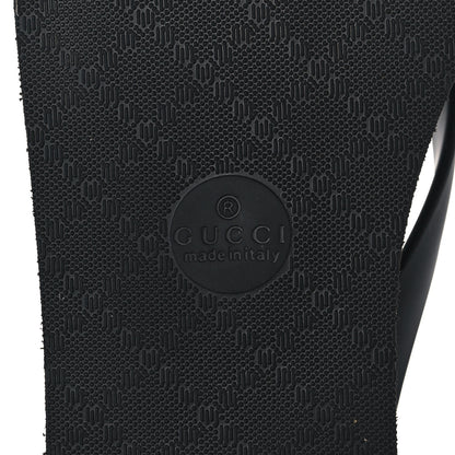 Gucci Rubber Chevron Womens GG Thong Sandals 39 Black 6 of 9