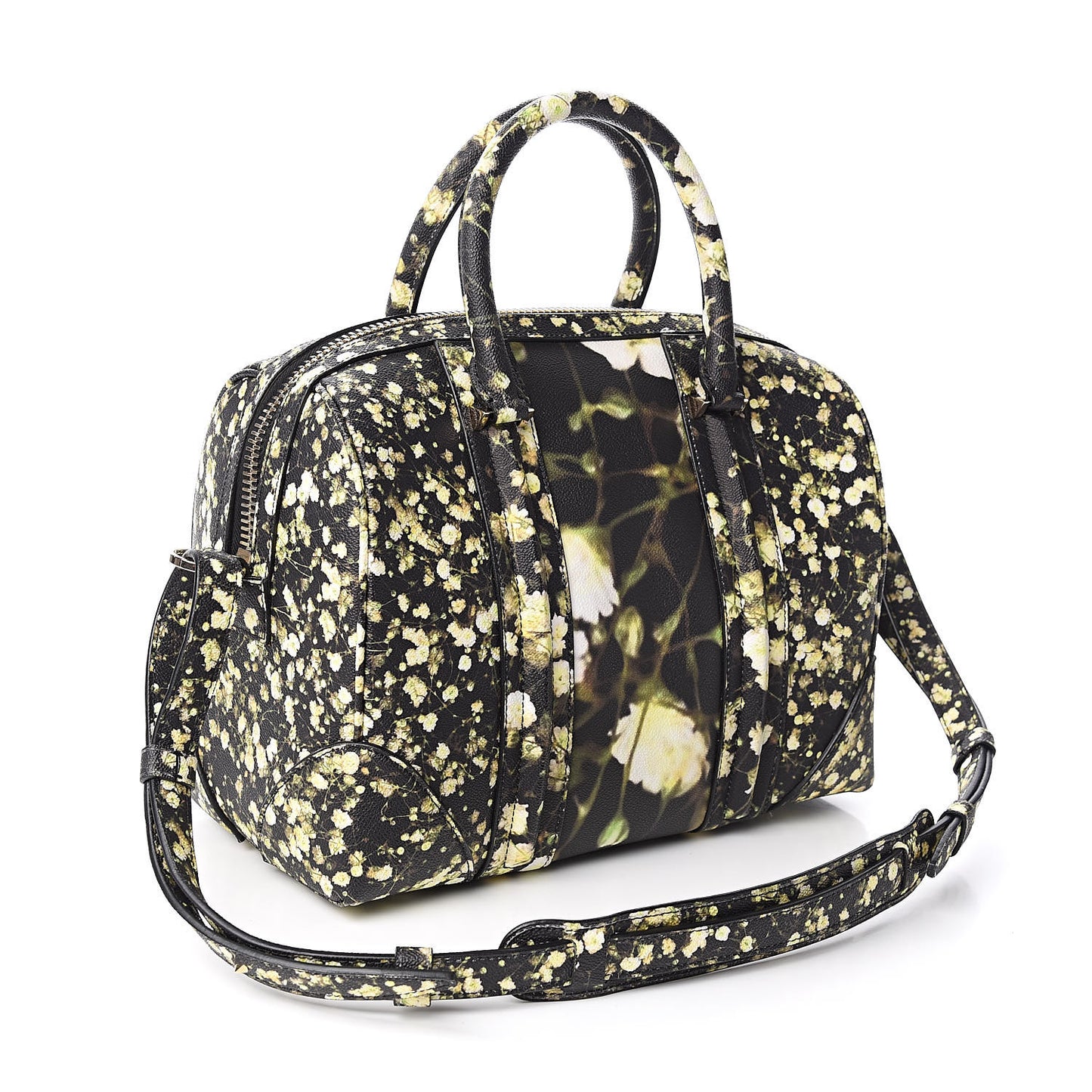 Textured Coated Canvas Baby's Breath Print Medium Lucrezia Black