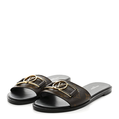 Louis Vuitton Patent Monogram Lock It Flat Mules 36.5 4 of 10